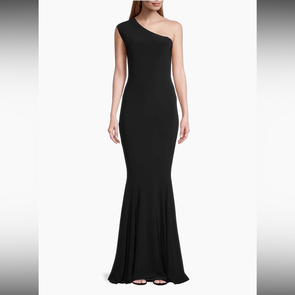 Norma Kamali One Shoulder Mermaid Gown Black L Dress
